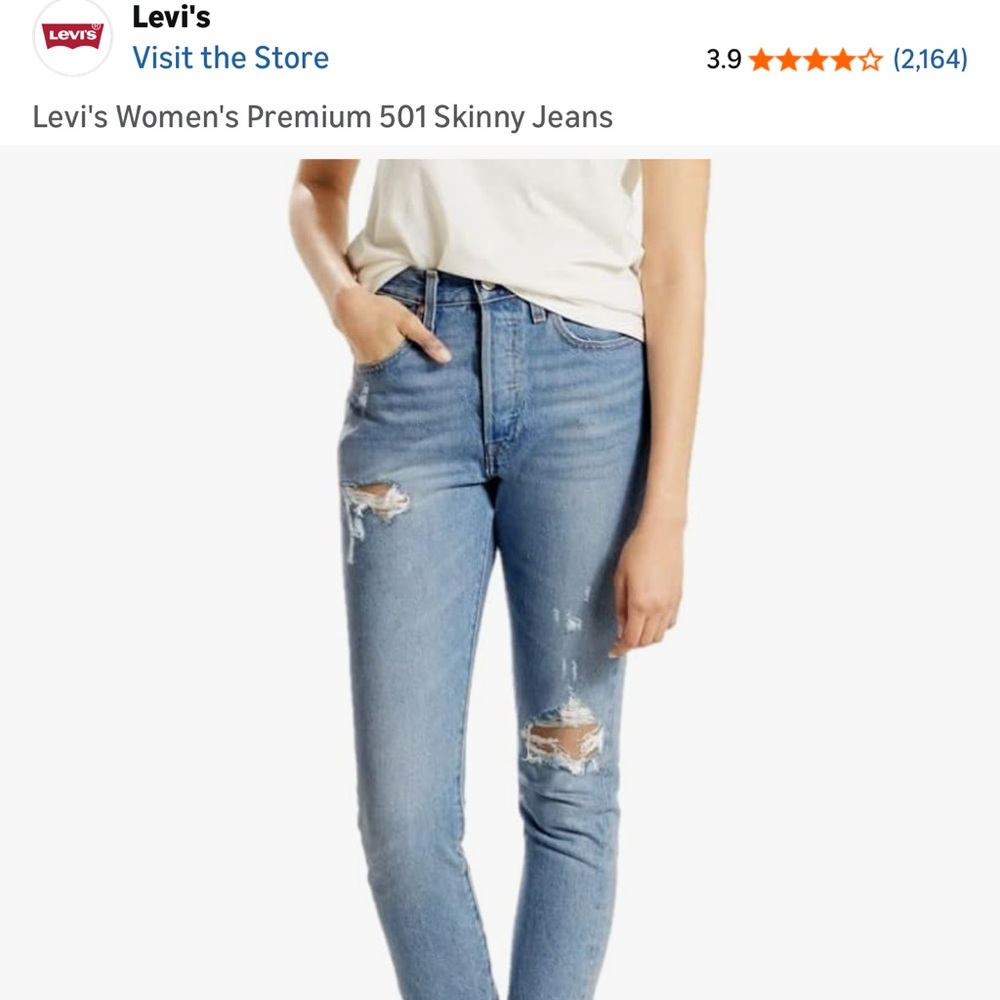 Levi's Women's Distressed Skinny Jeans - Light Blue